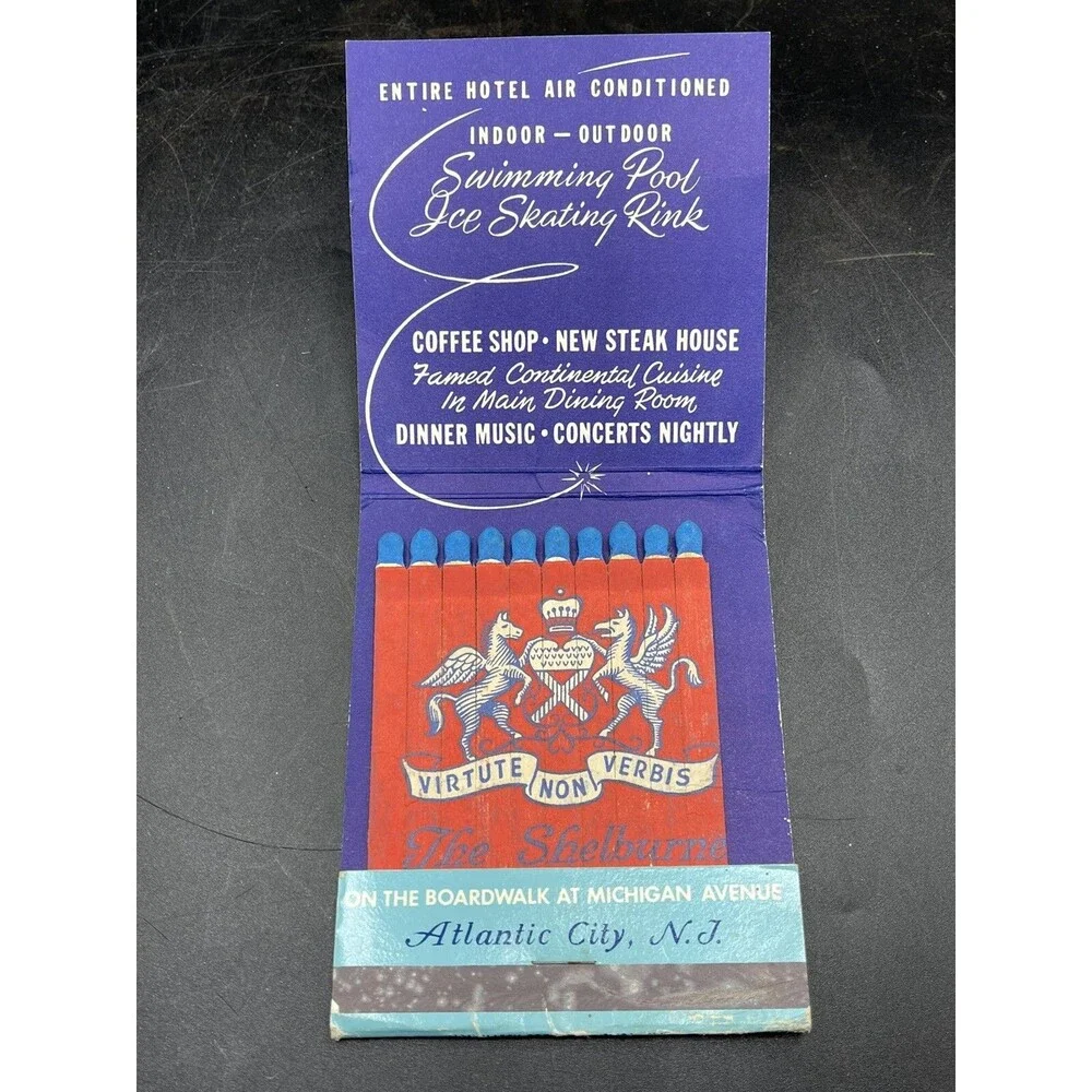 Vintage The Shelburne Hotel Atlantic City NJ Large Matchbook Matches : Telephone